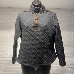 Legendary Whitetails Quilted Pullover Plaid Accent Gray Small